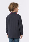 Polo shirt a maniche lunghe in cotone stretch con logo