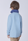 Polo shirt a maniche lunghe in cotone stretch con logo