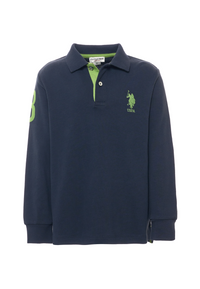 Polo shirt a maniche lunghe carbon finishing con numero