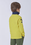 Polo shirt a maniche lunghe carbon finishing con numero