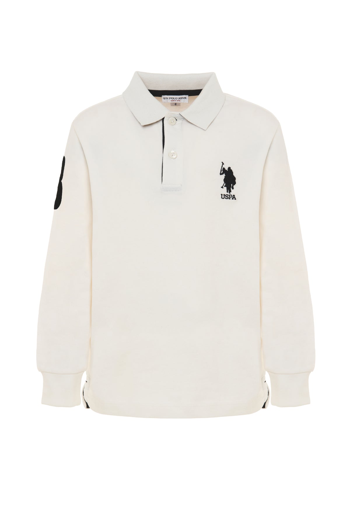 Polo shirt a maniche lunghe carbon finishing con numero