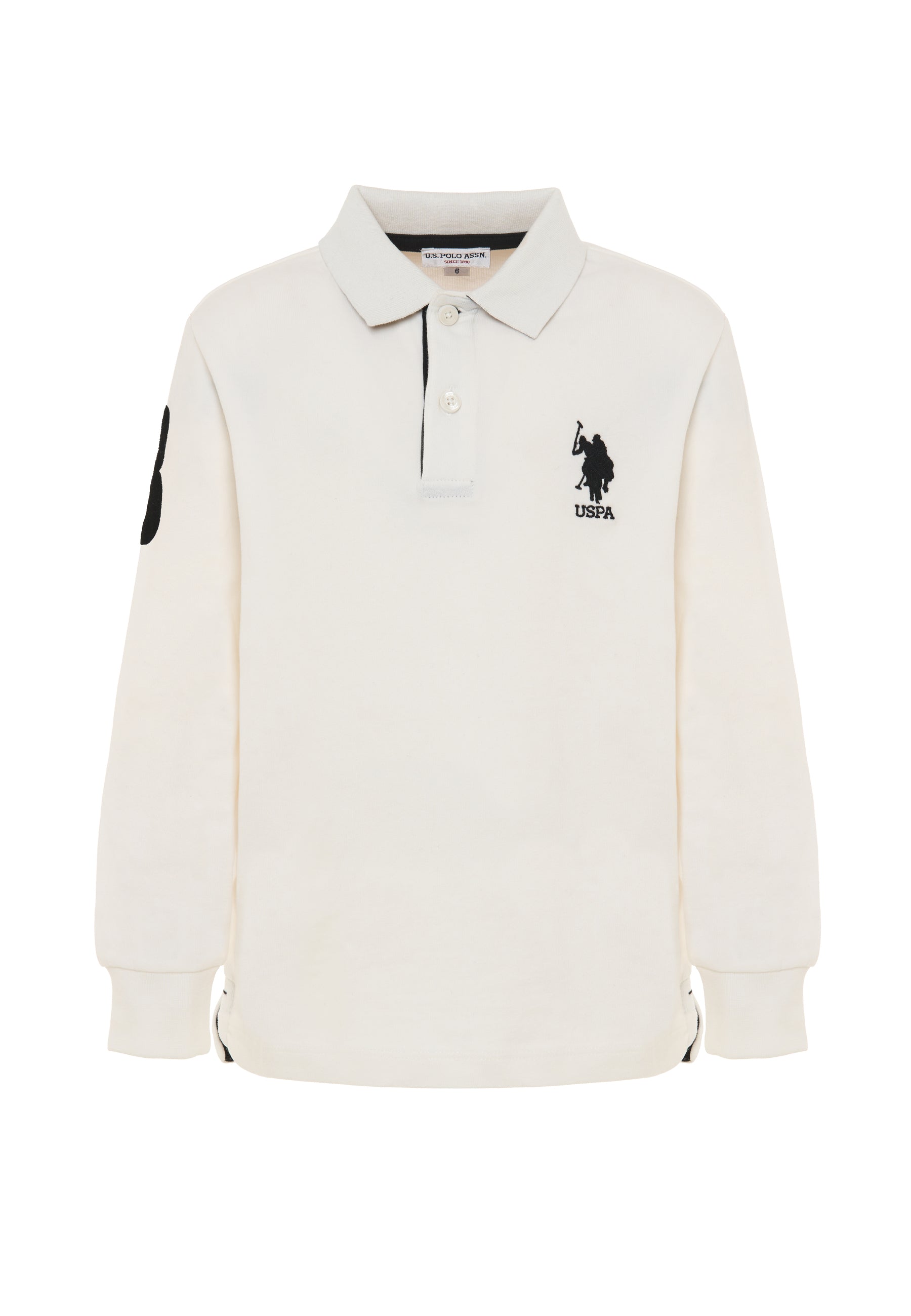 Polo shirt a maniche lunghe carbon finishing con numero