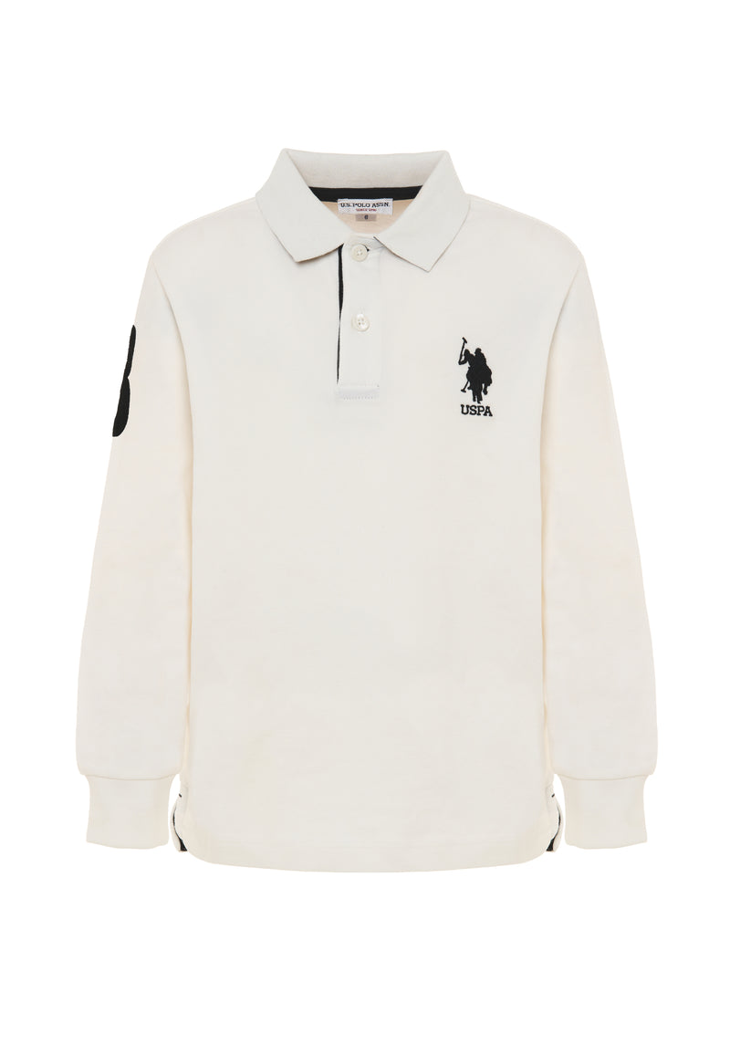 Polo shirt a maniche lunghe carbon finishing con numero