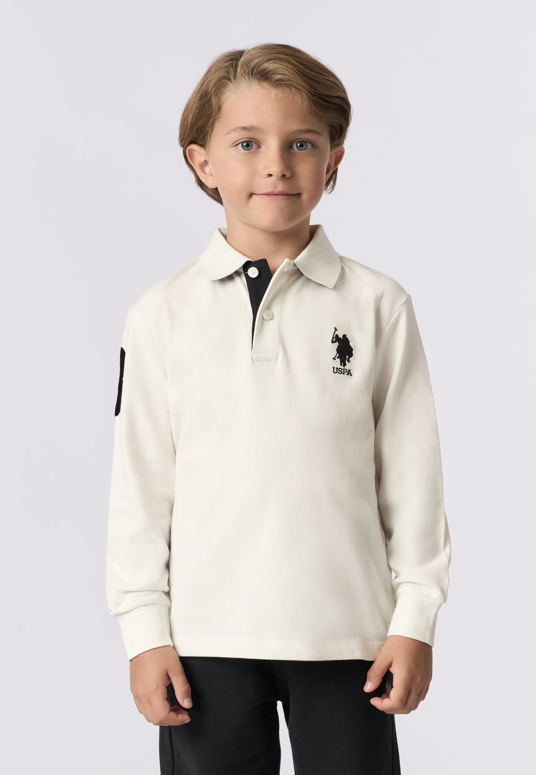 Polo shirt a maniche lunghe carbon finishing con numero