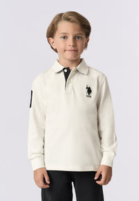 Polo shirt a maniche lunghe carbon finishing con numero