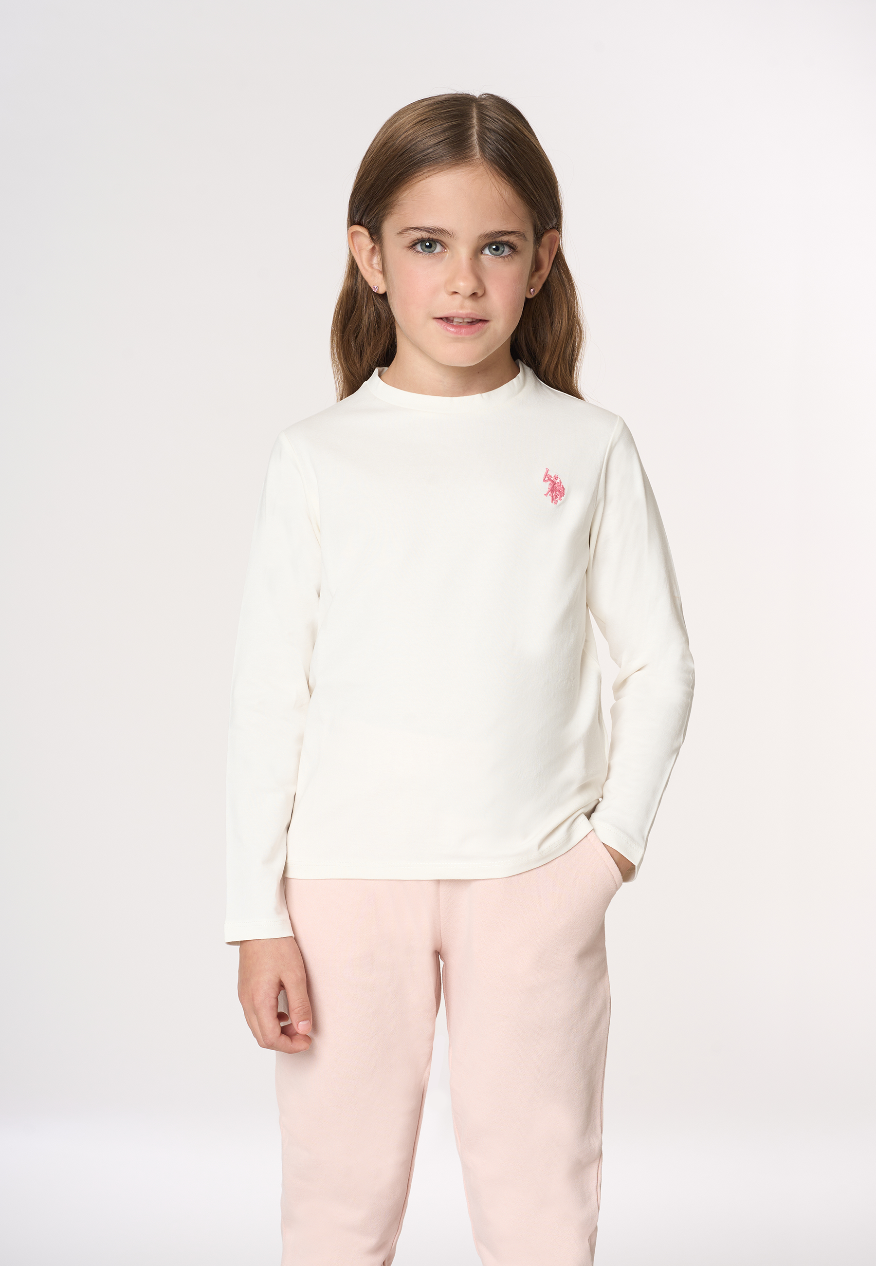 T-shirt a maniche lunghe in cotone stretch jersey