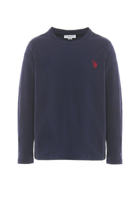 T-shirt a maniche lunghe in cotone stretch jersey