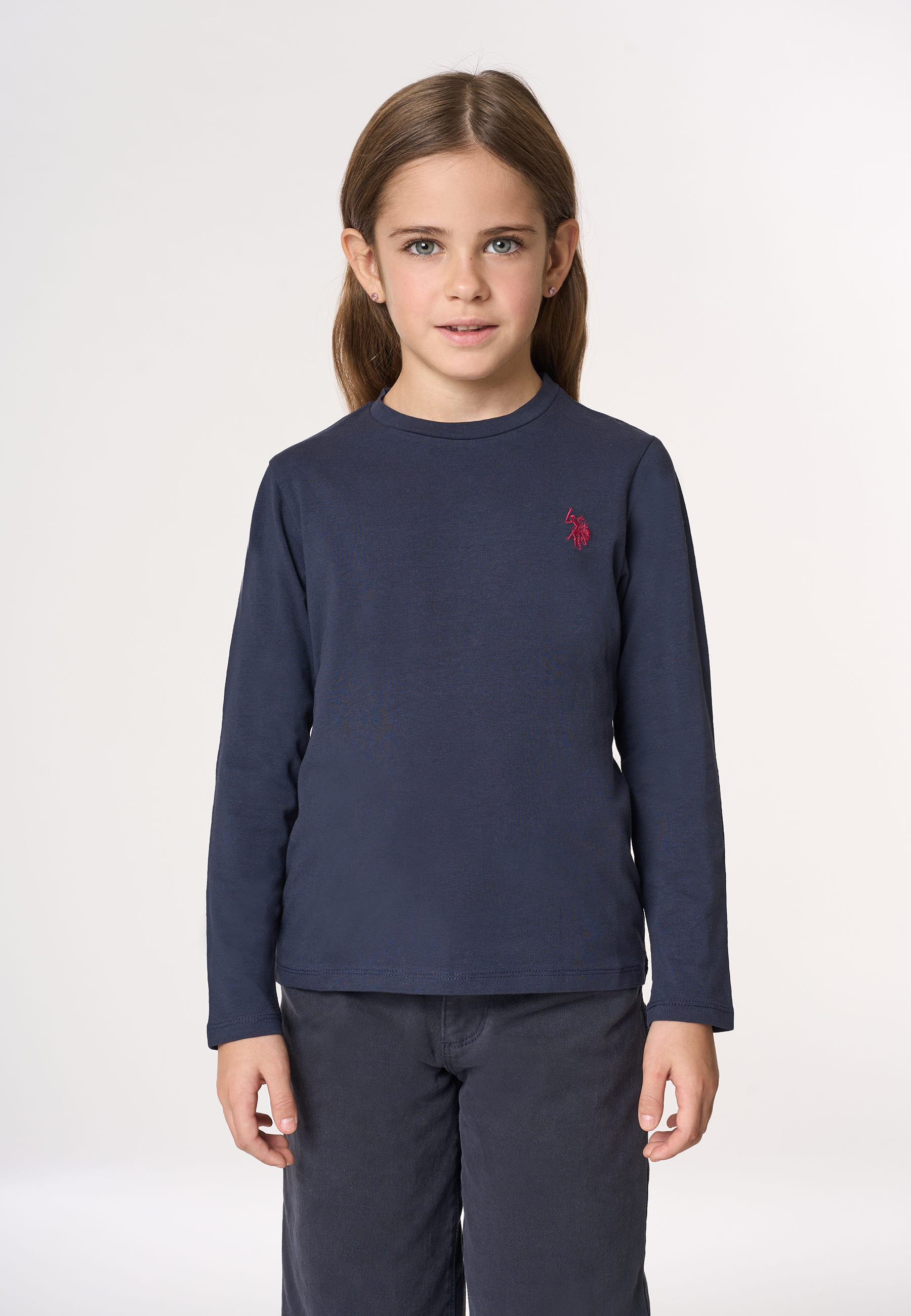 T-shirt a maniche lunghe in cotone stretch jersey