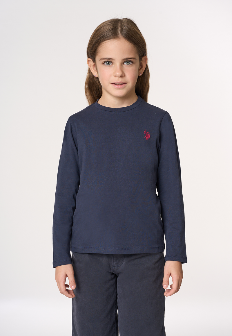 T-shirt a maniche lunghe in cotone stretch jersey