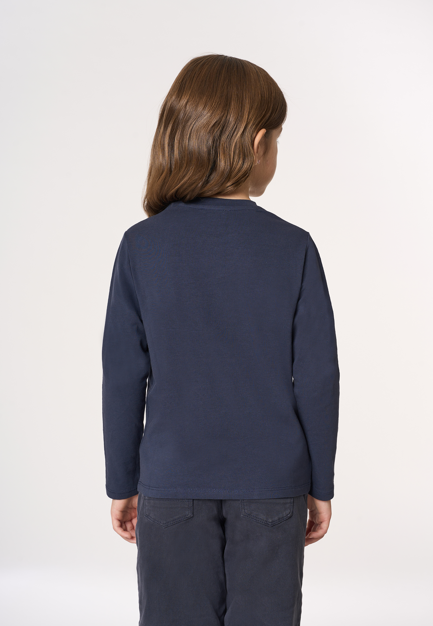 T-shirt a maniche lunghe in cotone stretch jersey