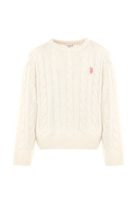 Maglia girocollo a treccia