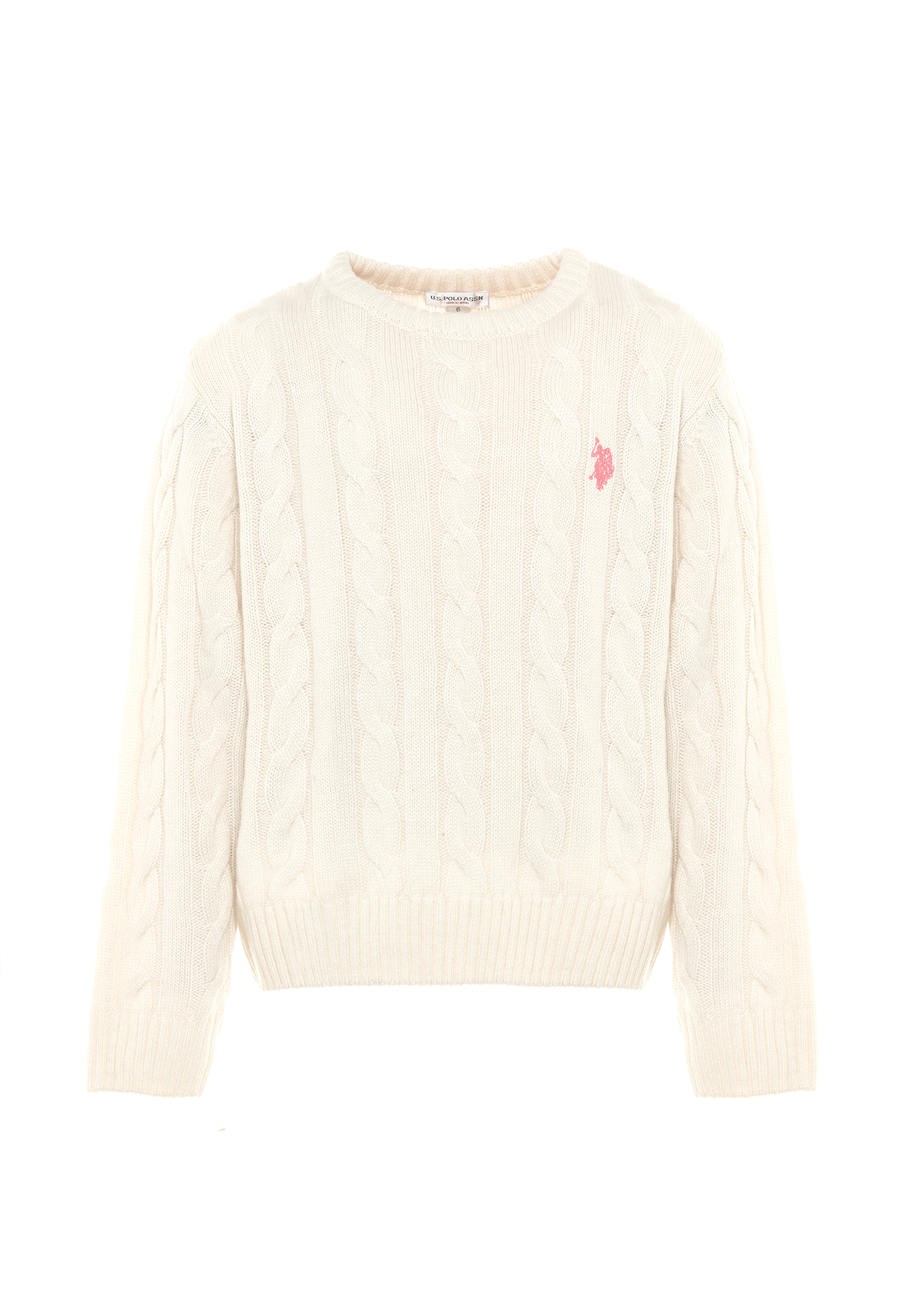 Maglia girocollo a treccia