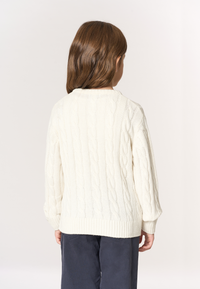 Maglia girocollo a treccia