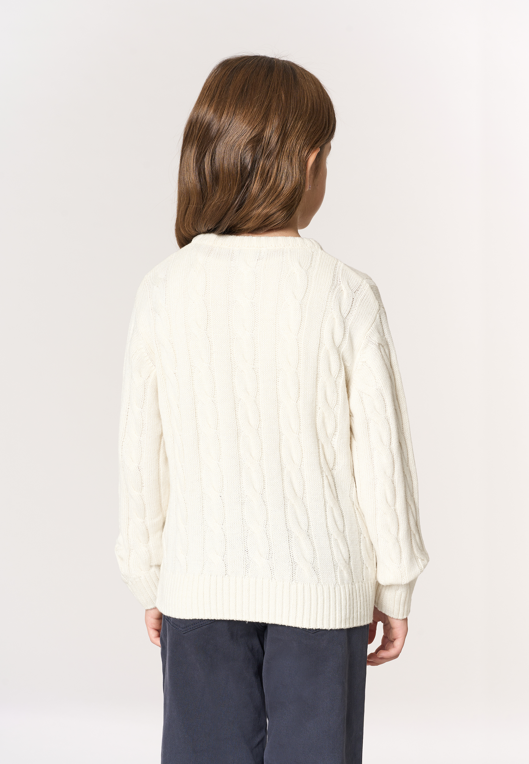 Maglia girocollo a treccia