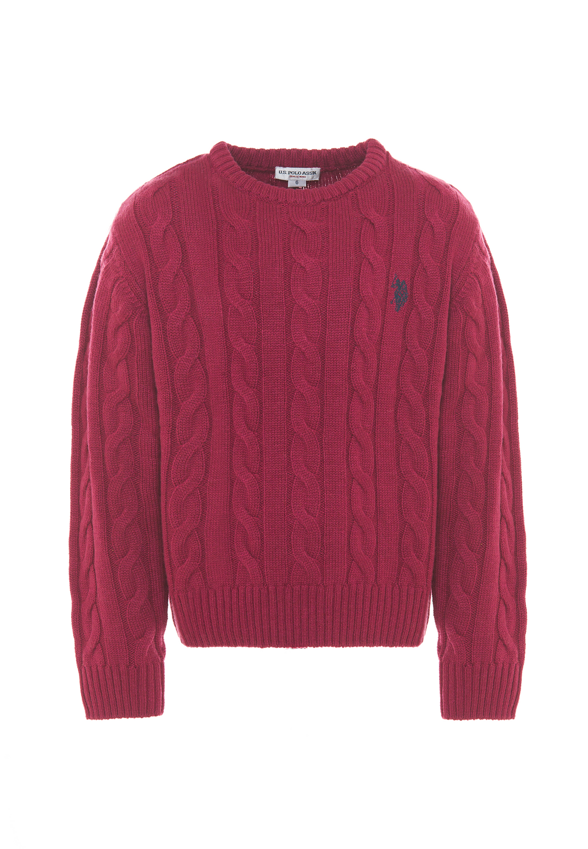 Maglia girocollo a treccia