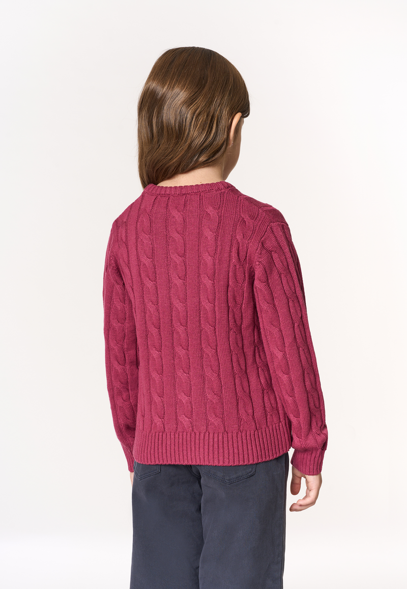 Maglia girocollo a treccia