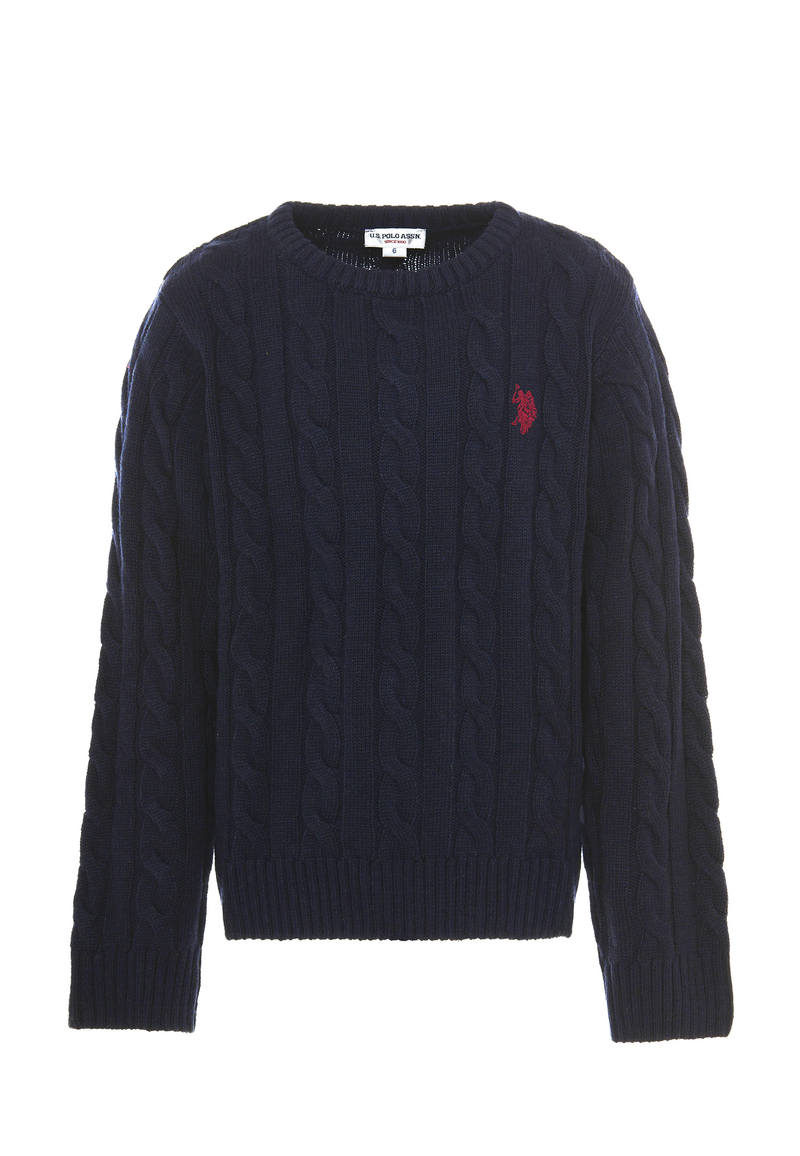 Maglia girocollo a treccia