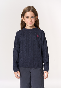 Maglia girocollo a treccia