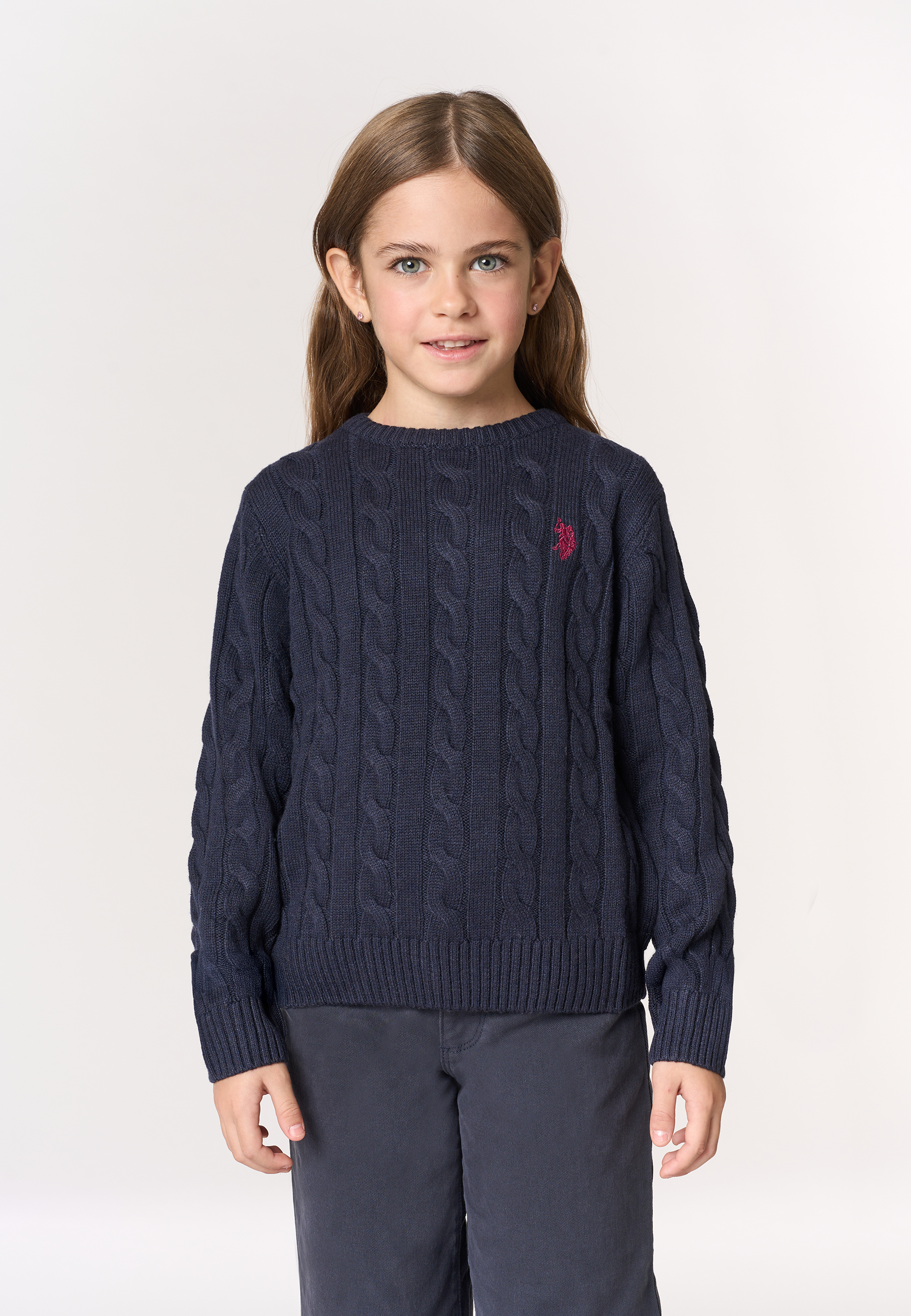 Maglia girocollo a treccia