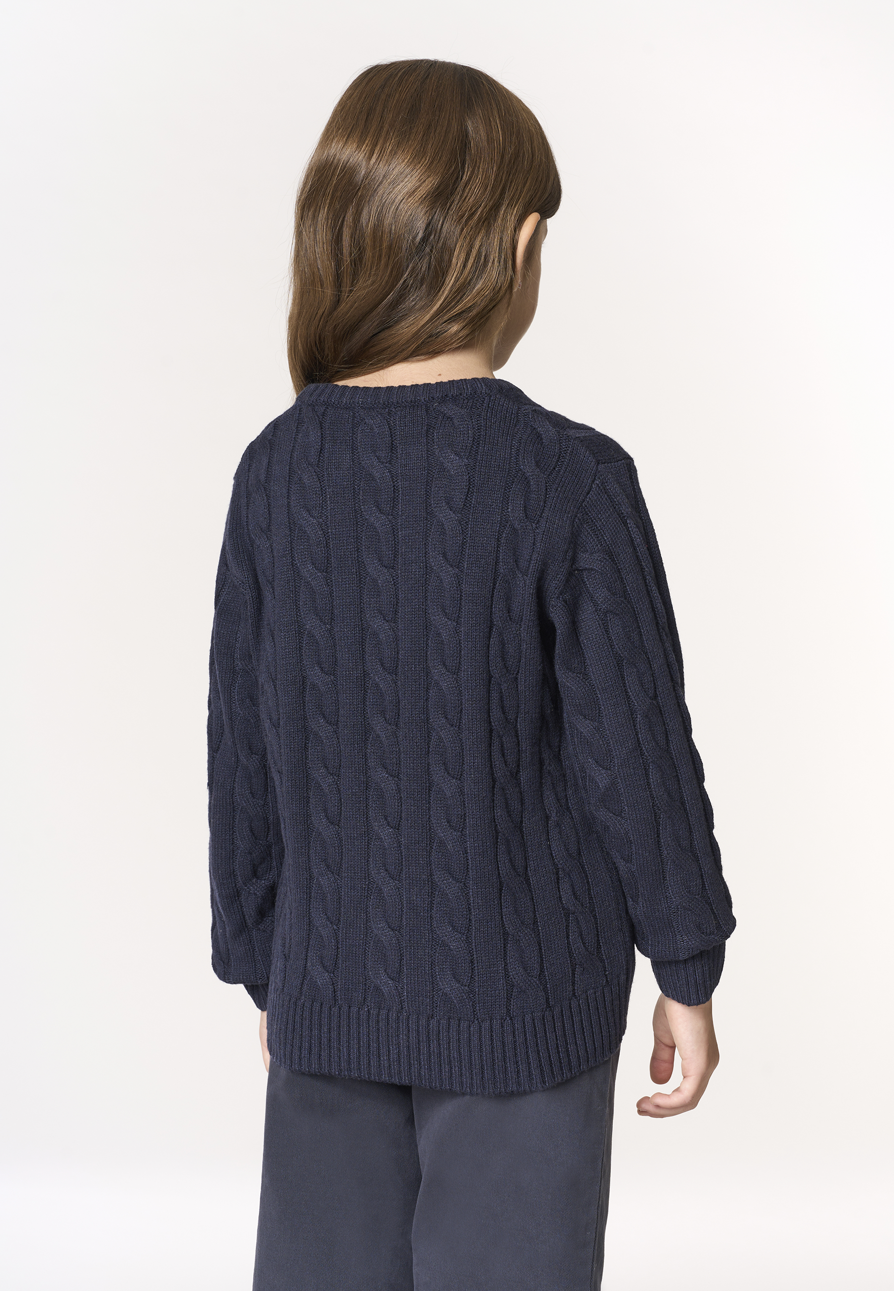 Maglia girocollo a treccia