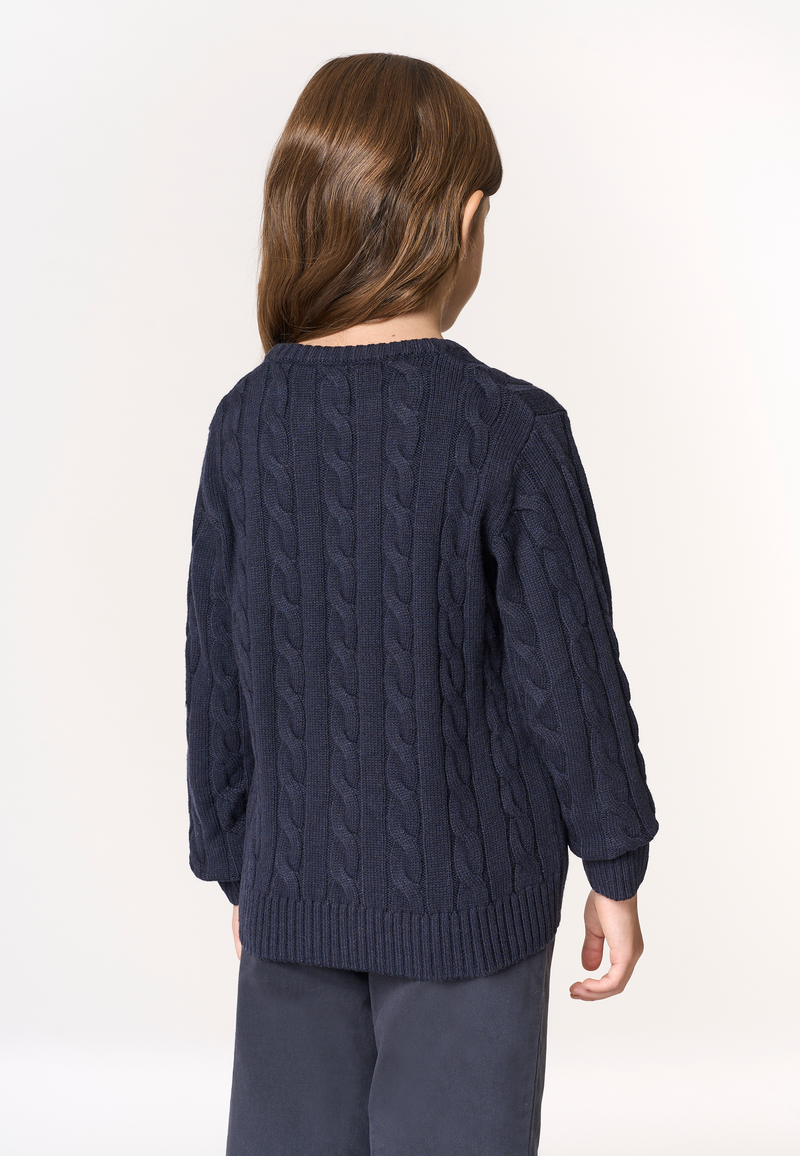 Maglia girocollo a treccia