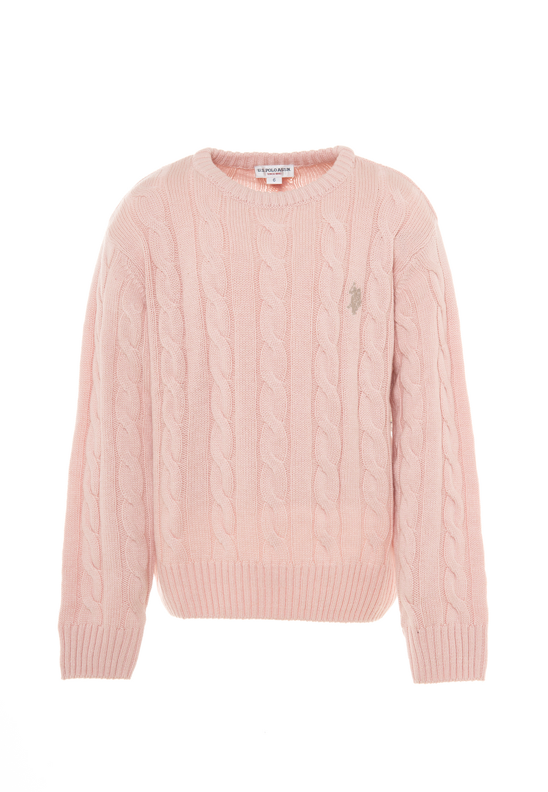 Maglia girocollo a treccia