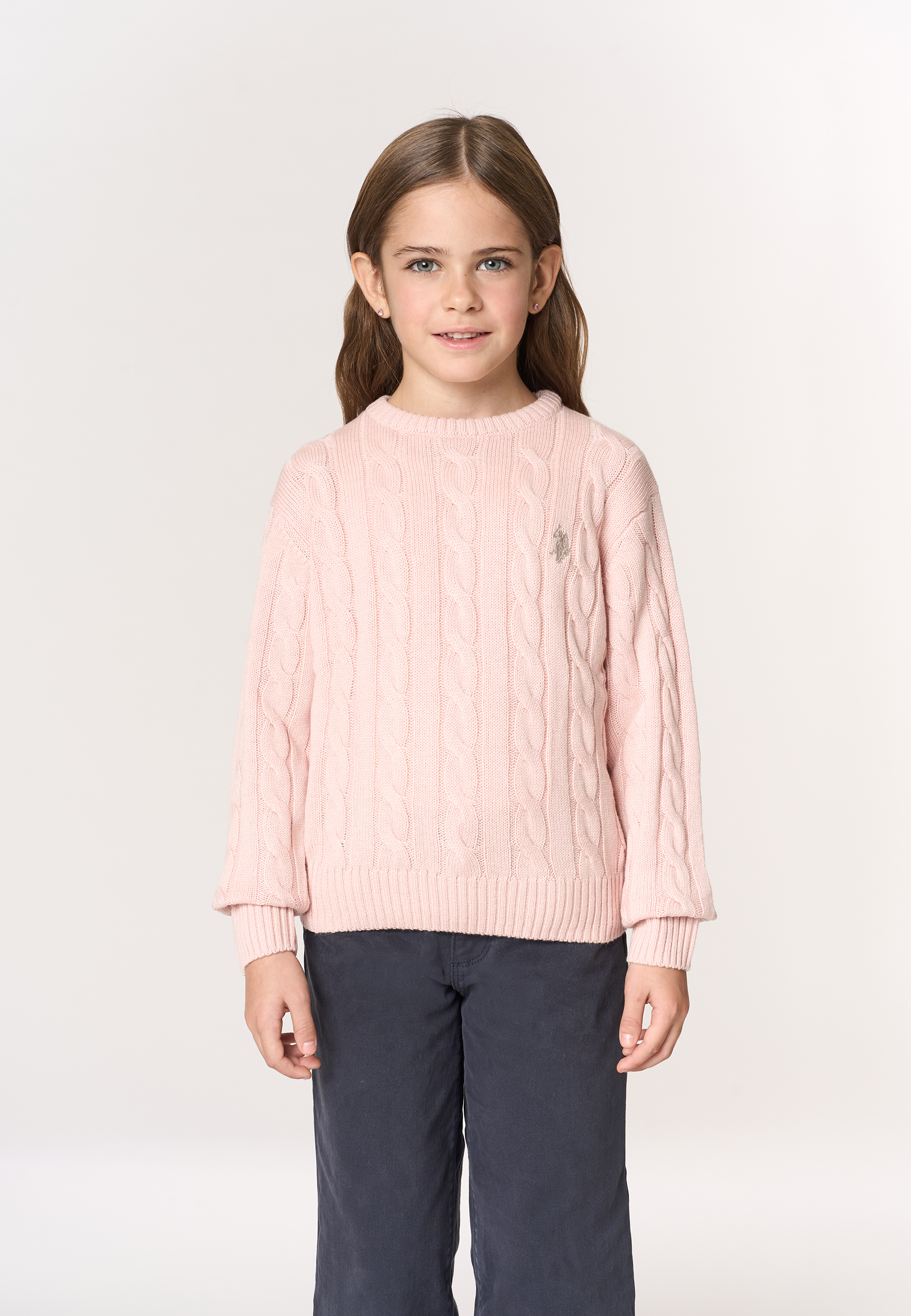 Maglia girocollo a treccia