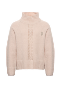 Maglia dolcevita con motivo traforato