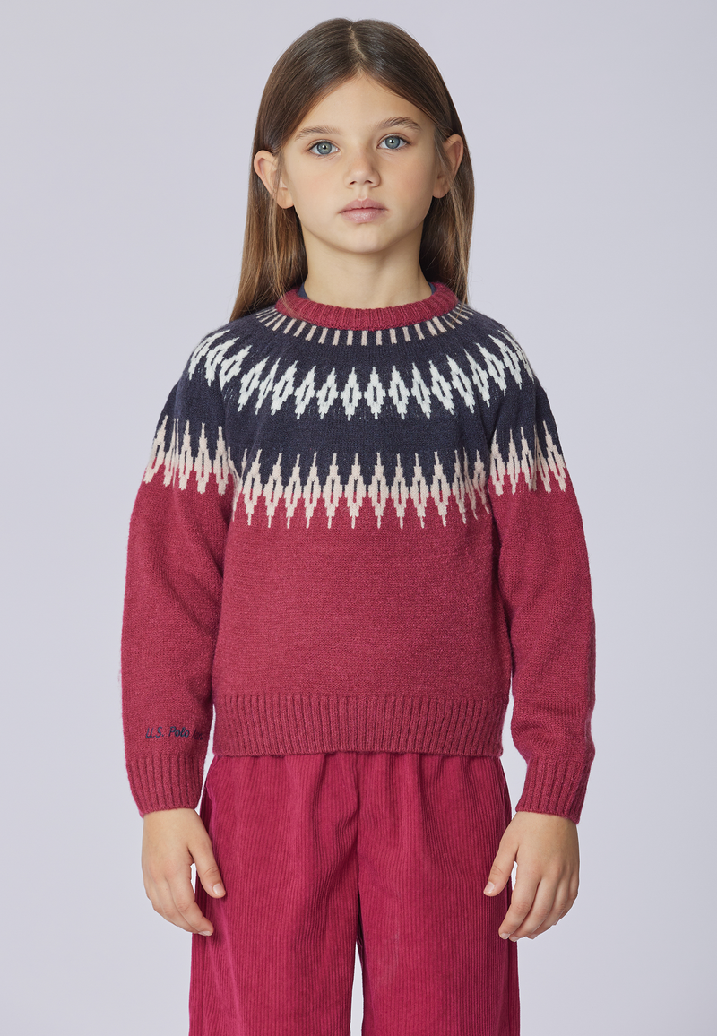 Maglia girocollo motivo geometrico