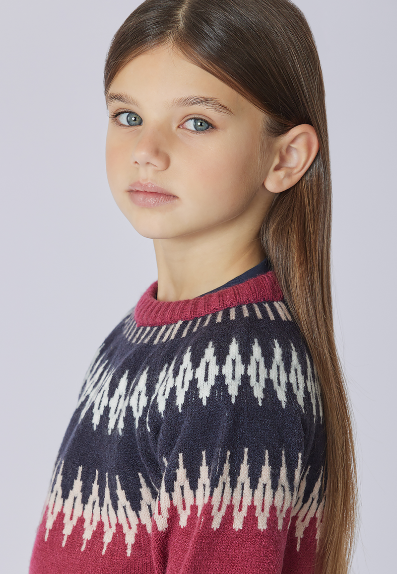 Maglia girocollo motivo geometrico