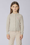 Cardigan girocollo a treccia