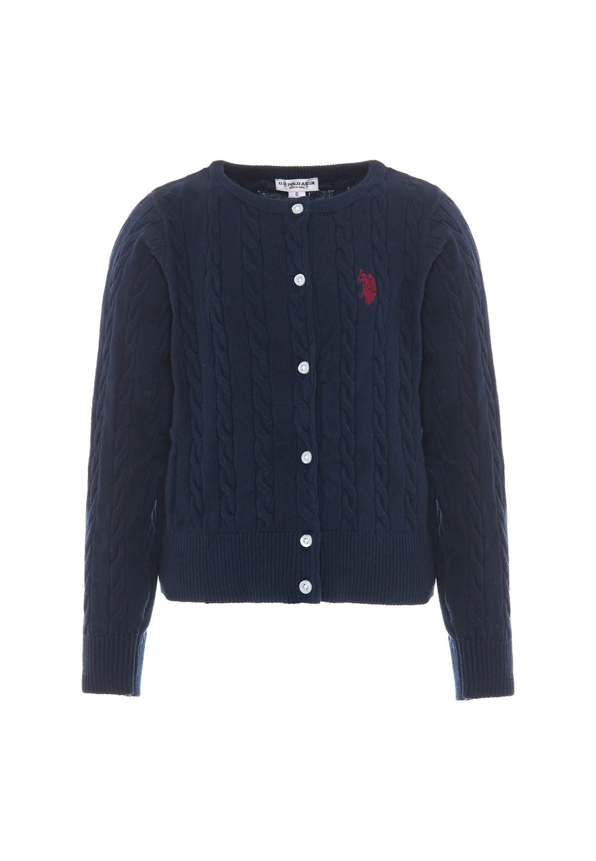 Cardigan girocollo a treccia