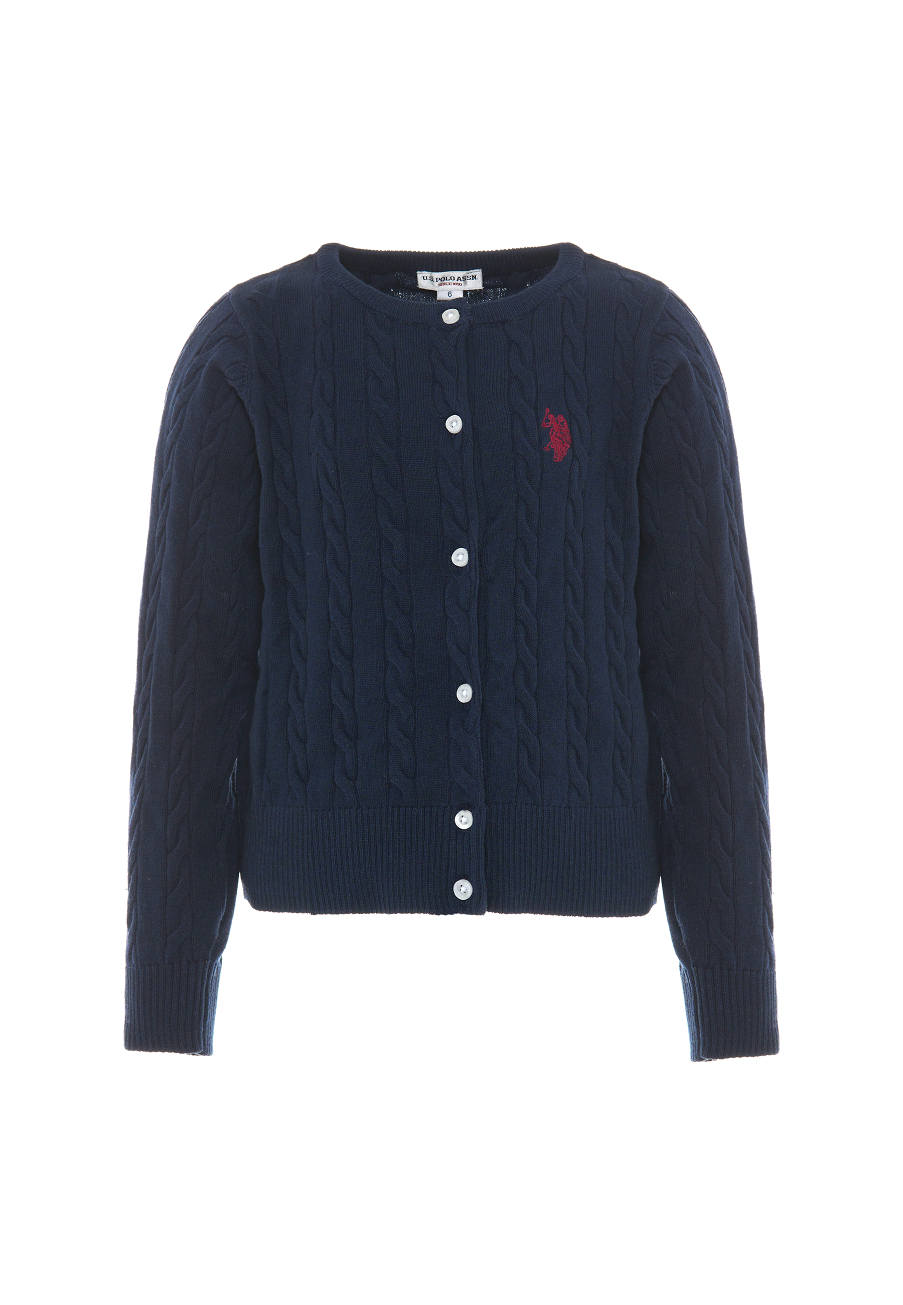 Cardigan girocollo a treccia