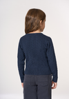 Cardigan girocollo a treccia