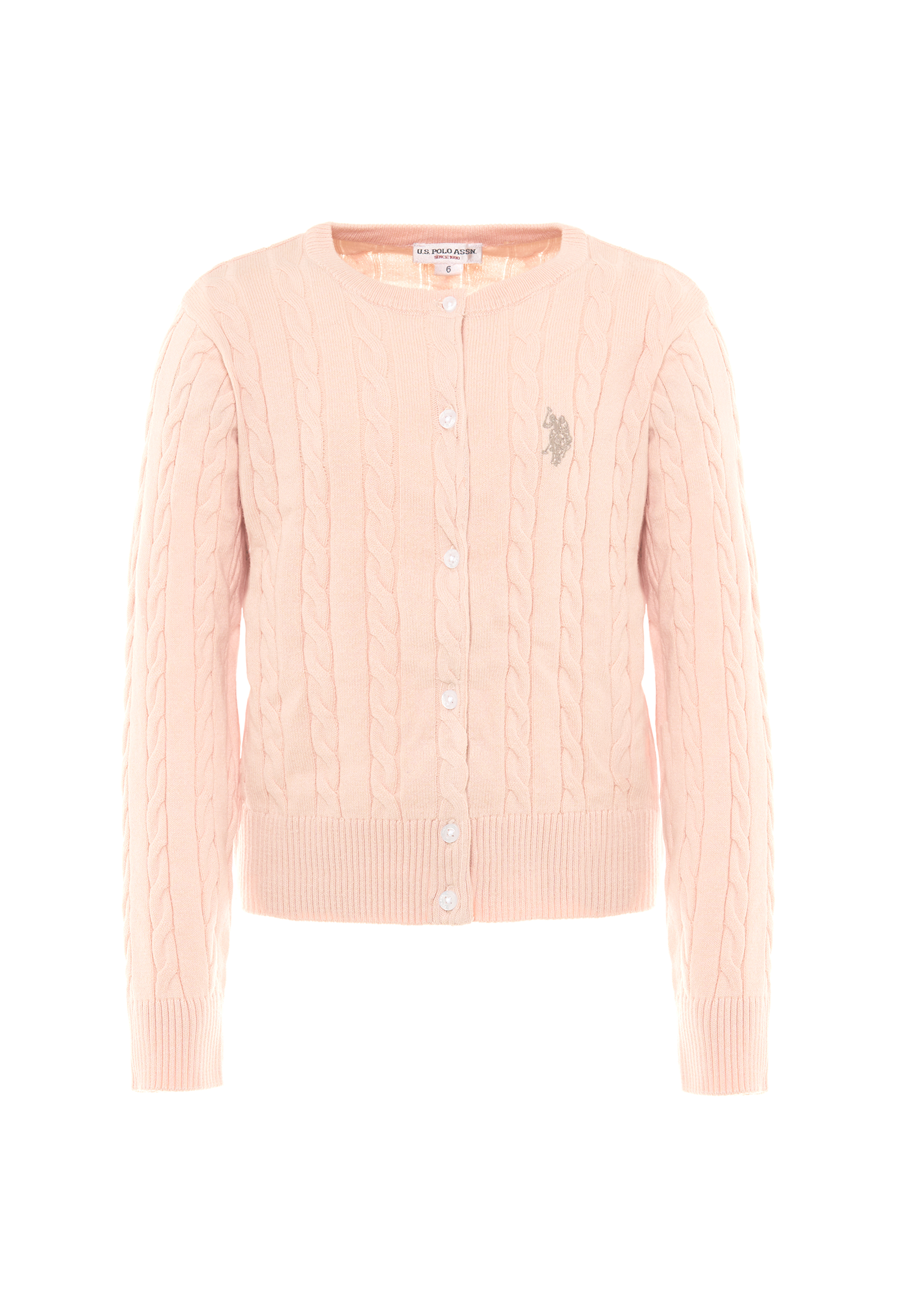 Cardigan girocollo a treccia