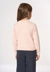 Cardigan girocollo a treccia