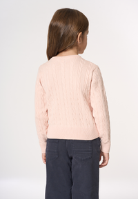 Cardigan girocollo a treccia