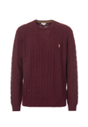 Maglia girocollo a treccia misto lana merino riciclata