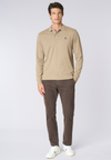 Polo shirt a maniche lunghe in cotone interlock melange