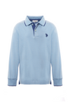 Polo shirt a maniche lunghe in cotone stretch con logo