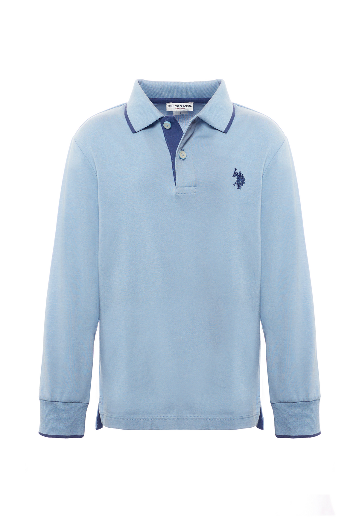 Polo shirt a maniche lunghe in cotone stretch con logo