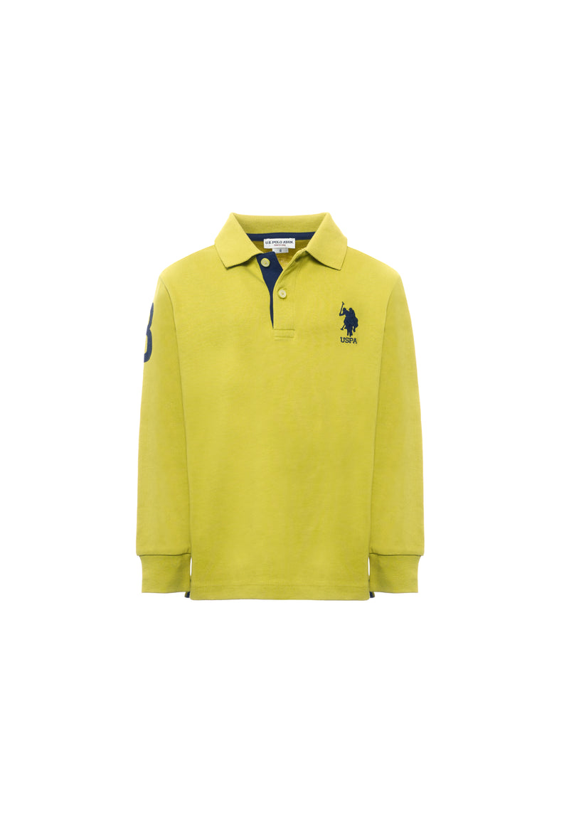 Polo shirt a maniche lunghe carbon finishing con numero