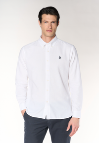 Camicia da uomo slim fit in oxford pin point con colletto button down