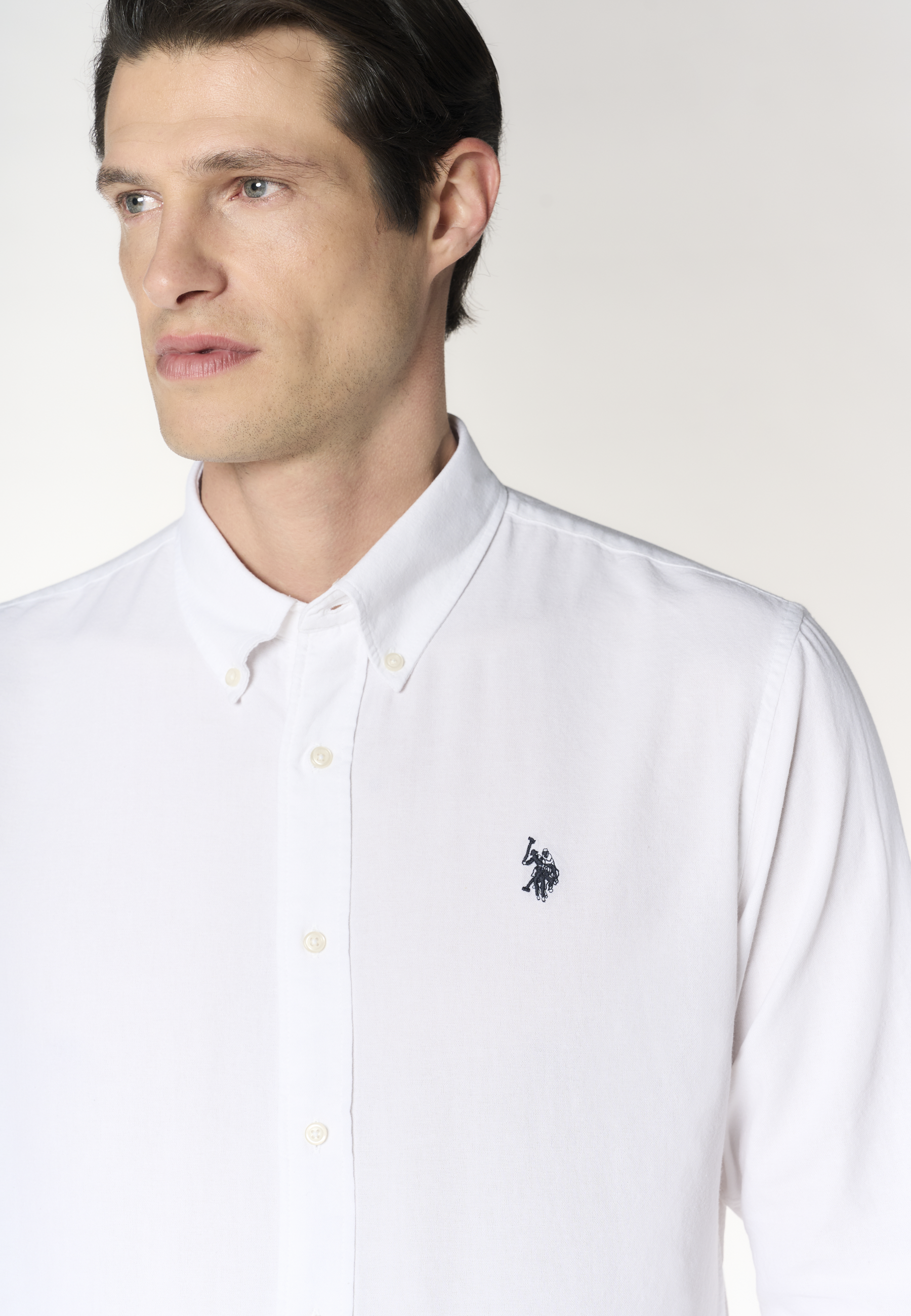 Camicia da uomo slim fit in oxford pin point con colletto button down
