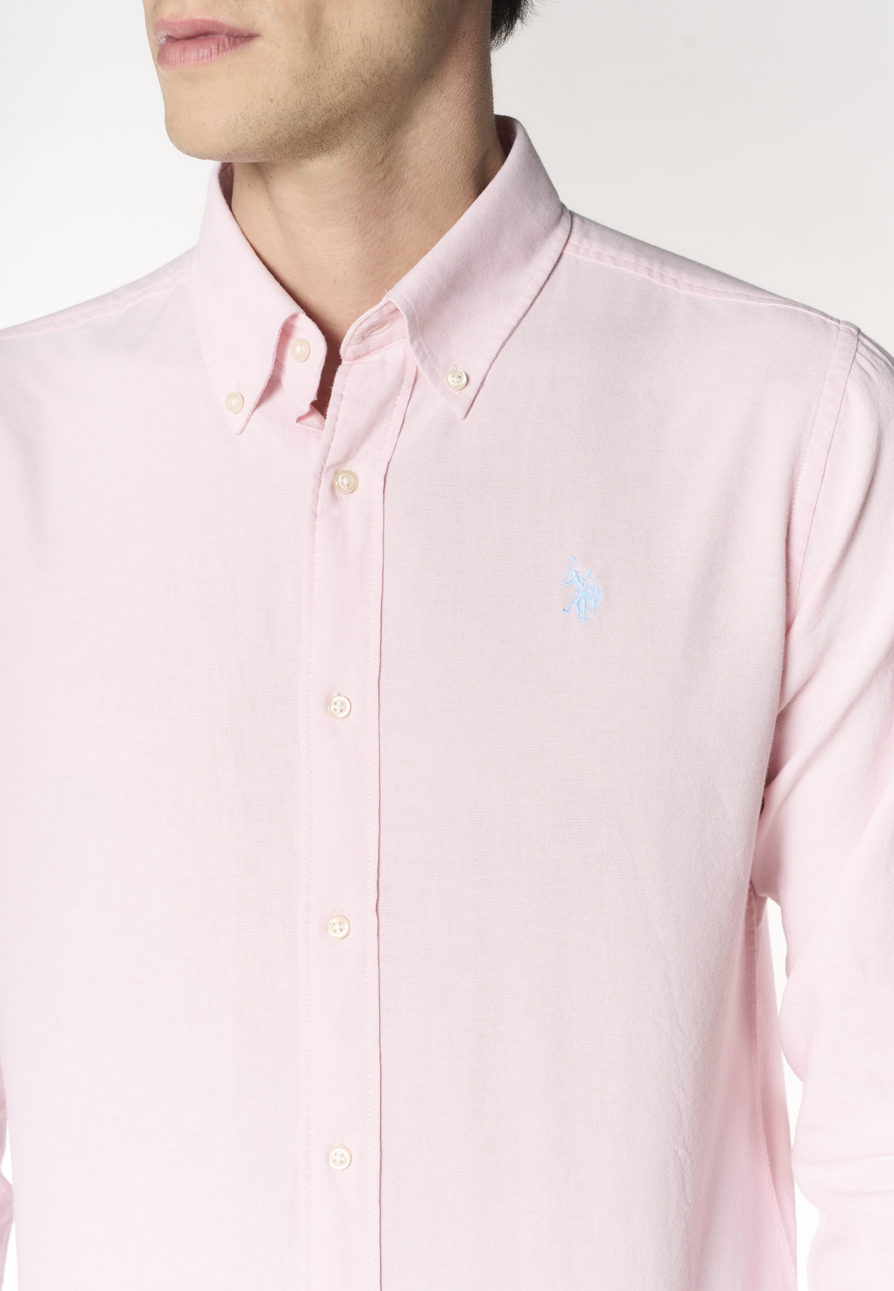 Camicia da uomo slim fit in oxford pin point con colletto button down