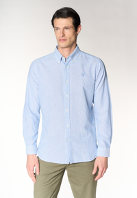 Camicia da uomo slim fit in oxford pin point con colletto button down