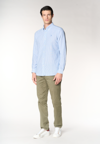 Camicia da uomo slim fit in oxford pin point con colletto button down