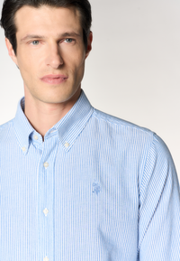 Camicia da uomo slim fit in oxford pin point con colletto button down