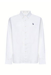 Camicia da uomo in cotone regular fit con colletto button down