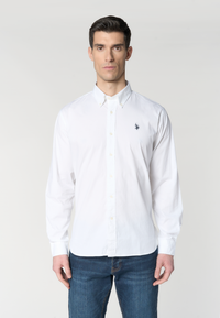 Camicia da uomo in cotone regular fit con colletto button down